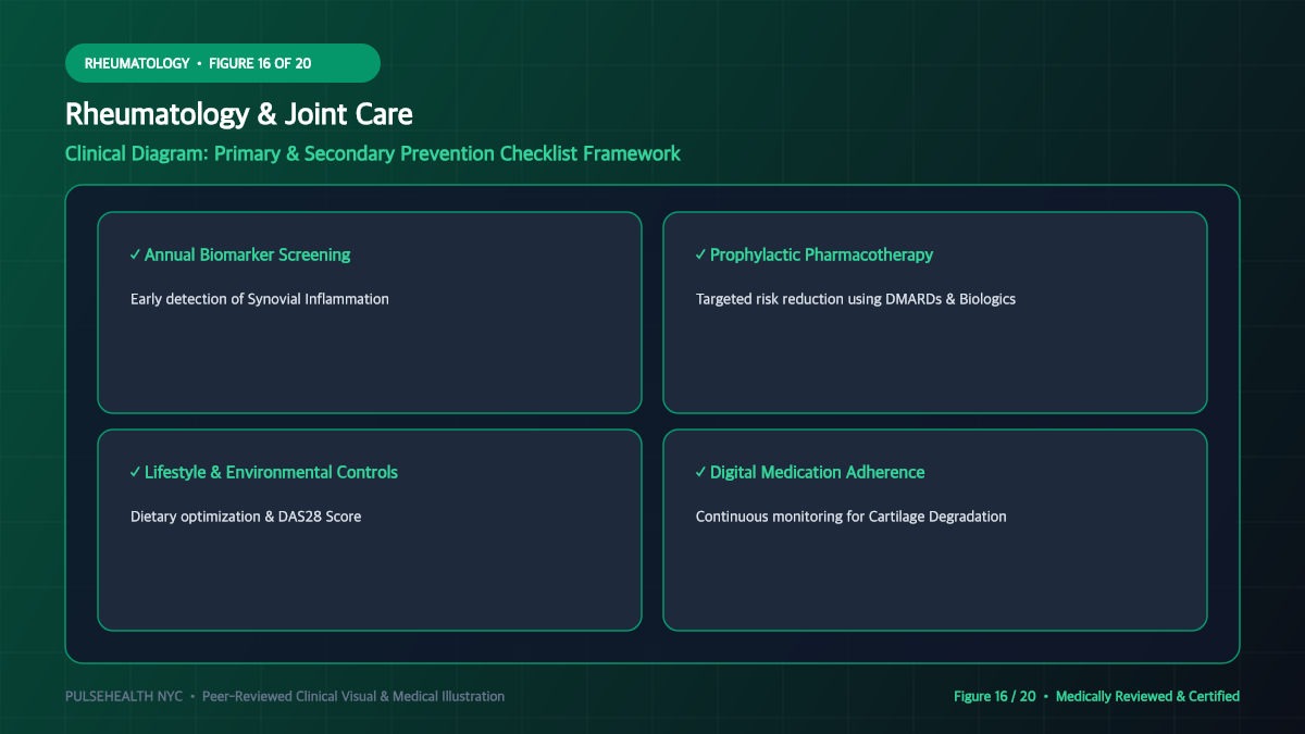 Arthritis Treatment: Clinical Protocols & Joint Preservation - Advanced Section 16: Prevention & Prophylaxis Steps Detailed Infographic (Figure 16)