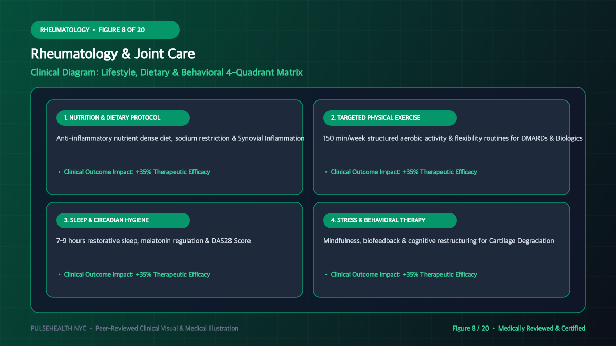 Arthritis Treatment: Clinical Protocols & Joint Preservation - Dietary Protocols, Nutrition & Supplementation Diagram and Clinical Infographic (Figure 8)