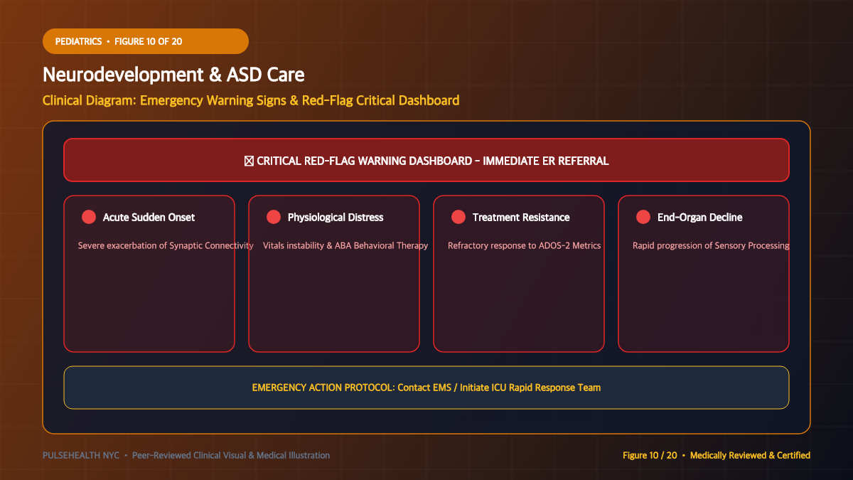 Autism Spectrum Disorder Treatment & Lifespan Support Protocols - Complications, Risk Factors & Emergency Warnings Diagram and Clinical Infographic (Figure 10)