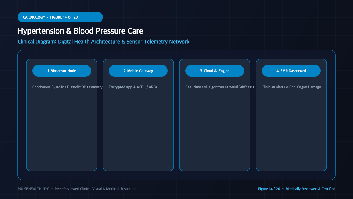 High Blood Pressure Treatment & Hypertension Clinical Guide - Advanced Section 14: Digital Monitoring & Sensor Tech Detailed Infographic (Figure 14)