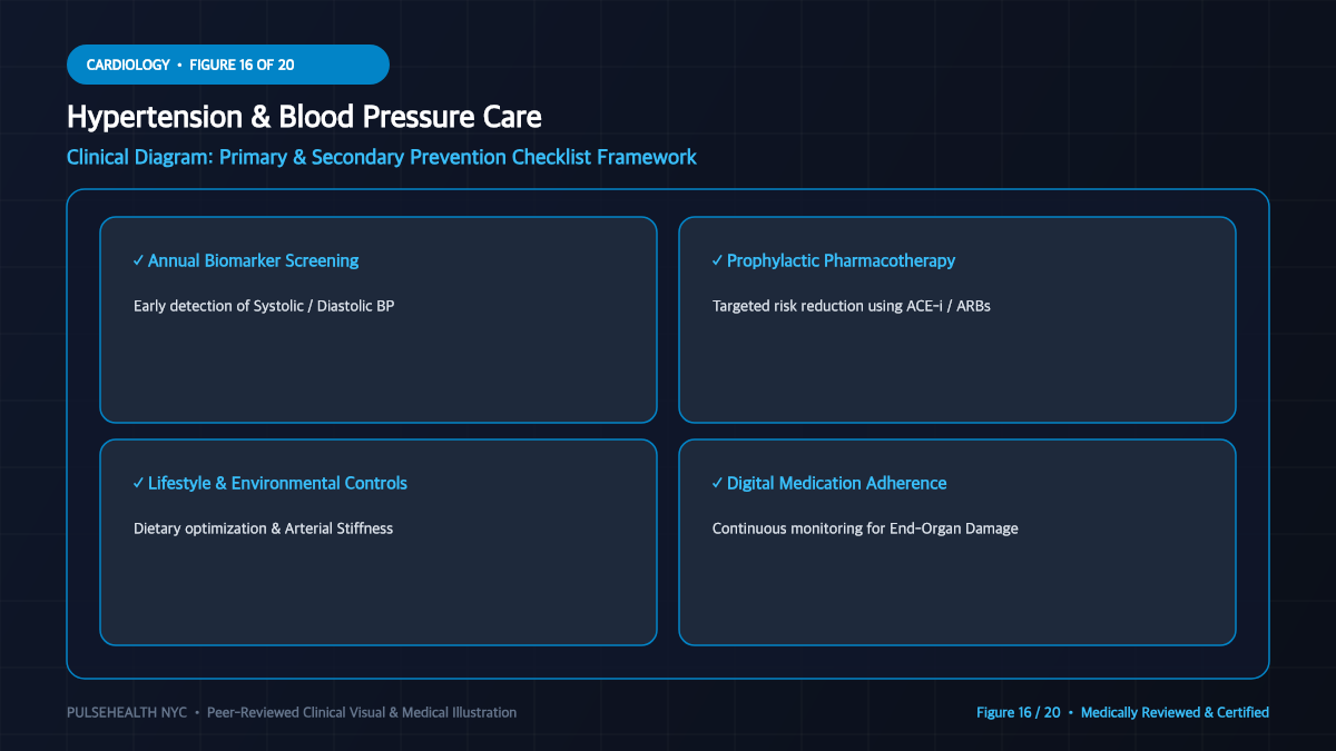 High Blood Pressure Treatment & Hypertension Clinical Guide - Advanced Section 16: Prevention & Prophylaxis Steps Detailed Infographic (Figure 16)