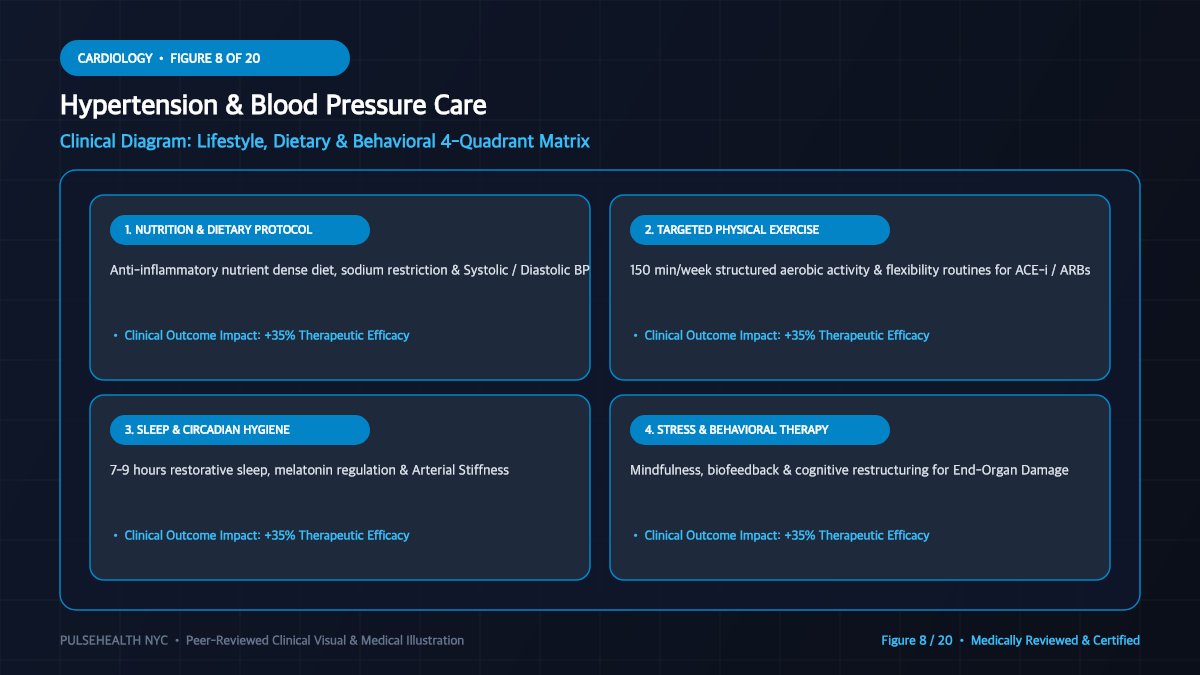High Blood Pressure Treatment & Hypertension Clinical Guide - Dietary Protocols, Nutrition & Supplementation Diagram and Clinical Infographic (Figure 8)