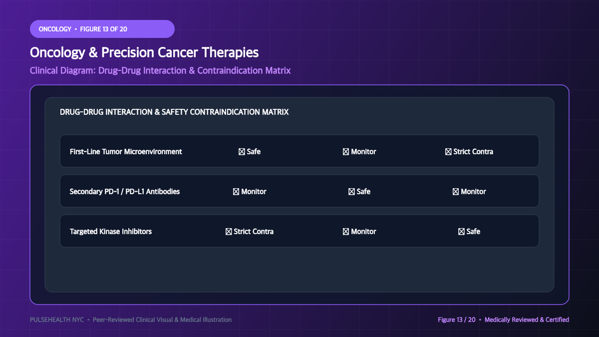 Cancer Treatment: Principles of Modern Precision Oncology - Advanced Section 13: Drug-Drug Interaction Matrix Detailed Infographic (Figure 13)