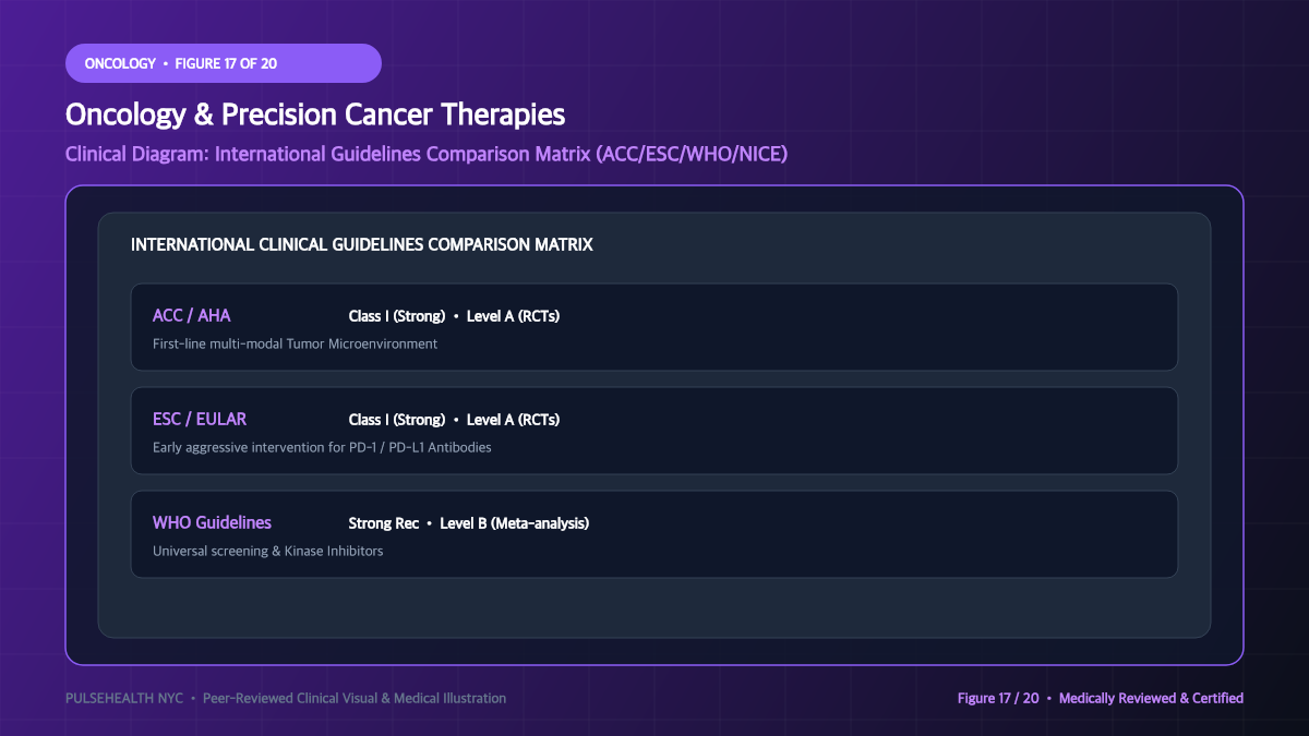 Cancer Treatment: Principles of Modern Precision Oncology - Advanced Section 17: Global Clinical Guidelines Comparison Detailed Infographic (Figure 17)