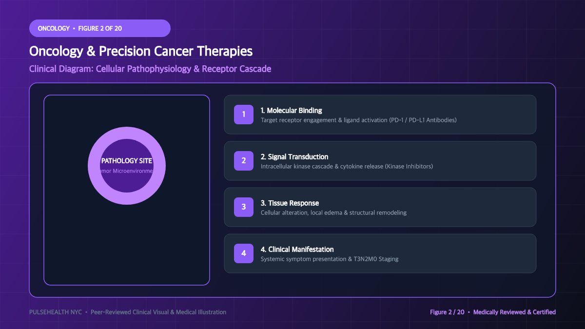 Cancer Treatment: Principles of Modern Precision Oncology - Pathophysiology & Biological Mechanisms Diagram and Clinical Infographic (Figure 2)