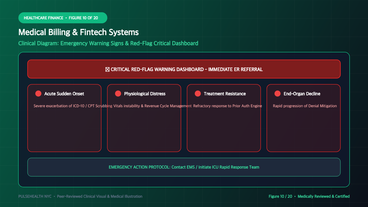 Medical Payment Systems & Revenue Cycle Management (RCM) - Complications, Risk Factors & Emergency Warnings Diagram and Clinical Infographic (Figure 10)