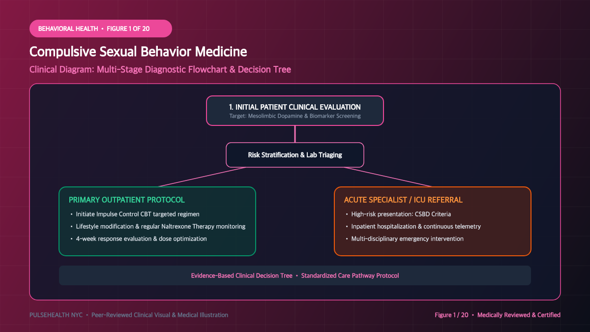 Nymphomania & Compulsive Sexual Behavior Disorder Treatment - Executive Summary & Clinical Key Takeaways Diagram and Clinical Infographic (Figure 1)