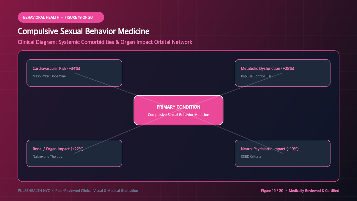 Nymphomania & Compulsive Sexual Behavior Disorder Treatment - Advanced Section 19: Complications & Co-morbidities Map Detailed Infographic (Figure 19)