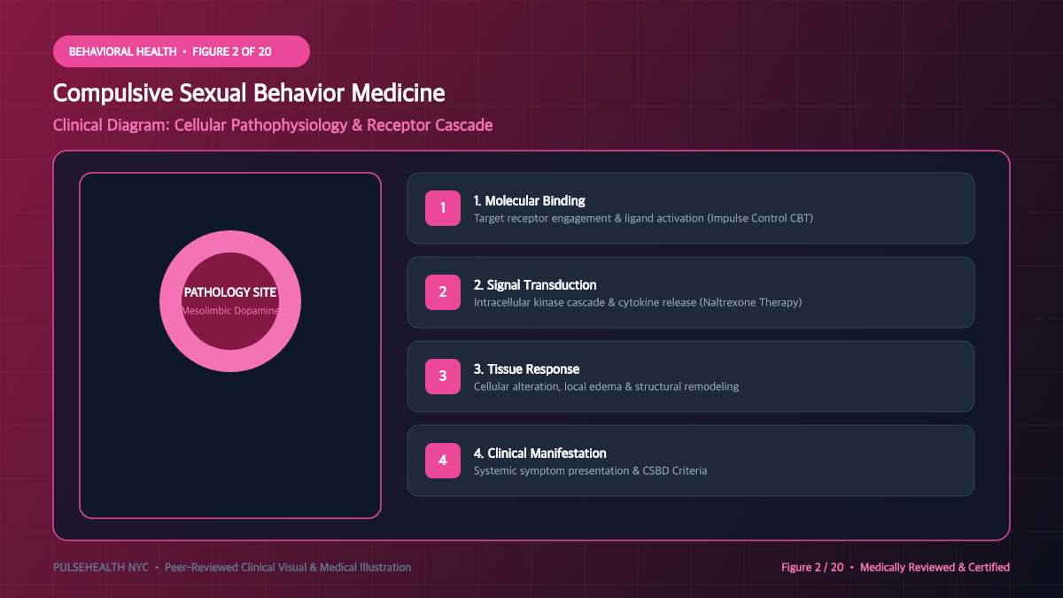 Nymphomania & Compulsive Sexual Behavior Disorder Treatment - Pathophysiology & Biological Mechanisms Diagram and Clinical Infographic (Figure 2)
