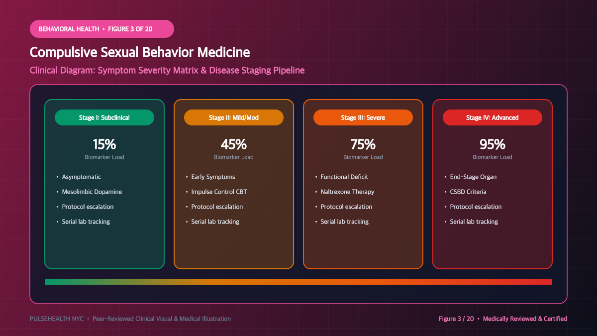 Nymphomania & Compulsive Sexual Behavior Disorder Treatment - Comprehensive Signs, Symptoms & Disease Staging Diagram and Clinical Infographic (Figure 3)