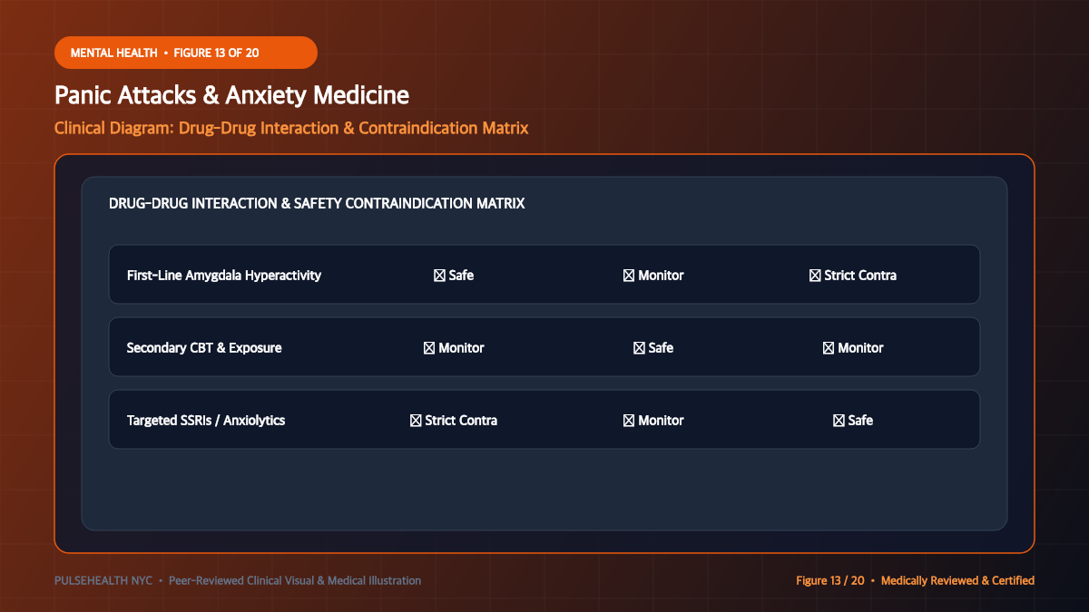 Panic Attack Treatment & Panic Disorder Clinical Protocol - Advanced Section 13: Drug-Drug Interaction Matrix Detailed Infographic (Figure 13)