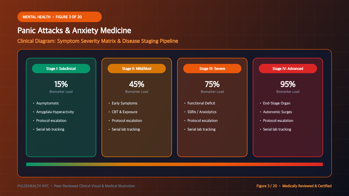 Panic Attack Treatment & Panic Disorder Clinical Protocol - Comprehensive Signs, Symptoms & Disease Staging Diagram and Clinical Infographic (Figure 3)