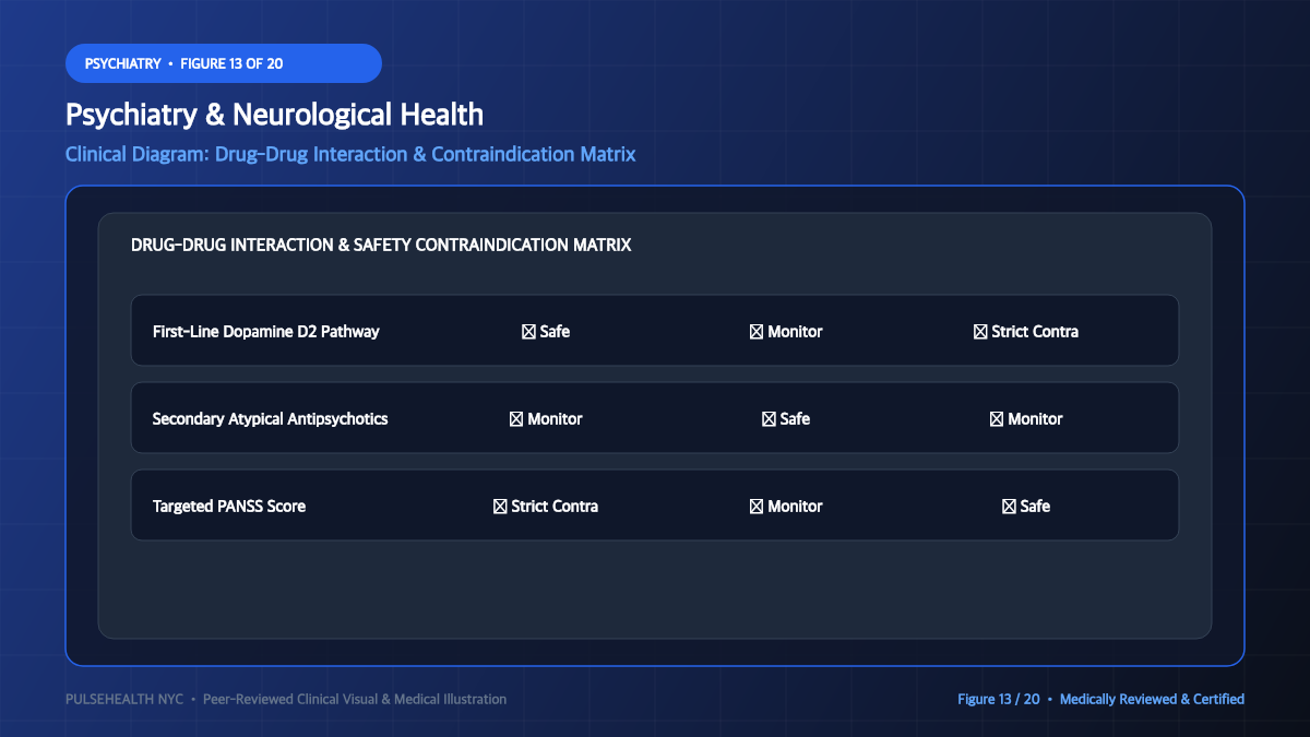 Schizophrenia Treatment & Psychotic Disorders Clinical Manual - Advanced Section 13: Drug-Drug Interaction Matrix Detailed Infographic (Figure 13)