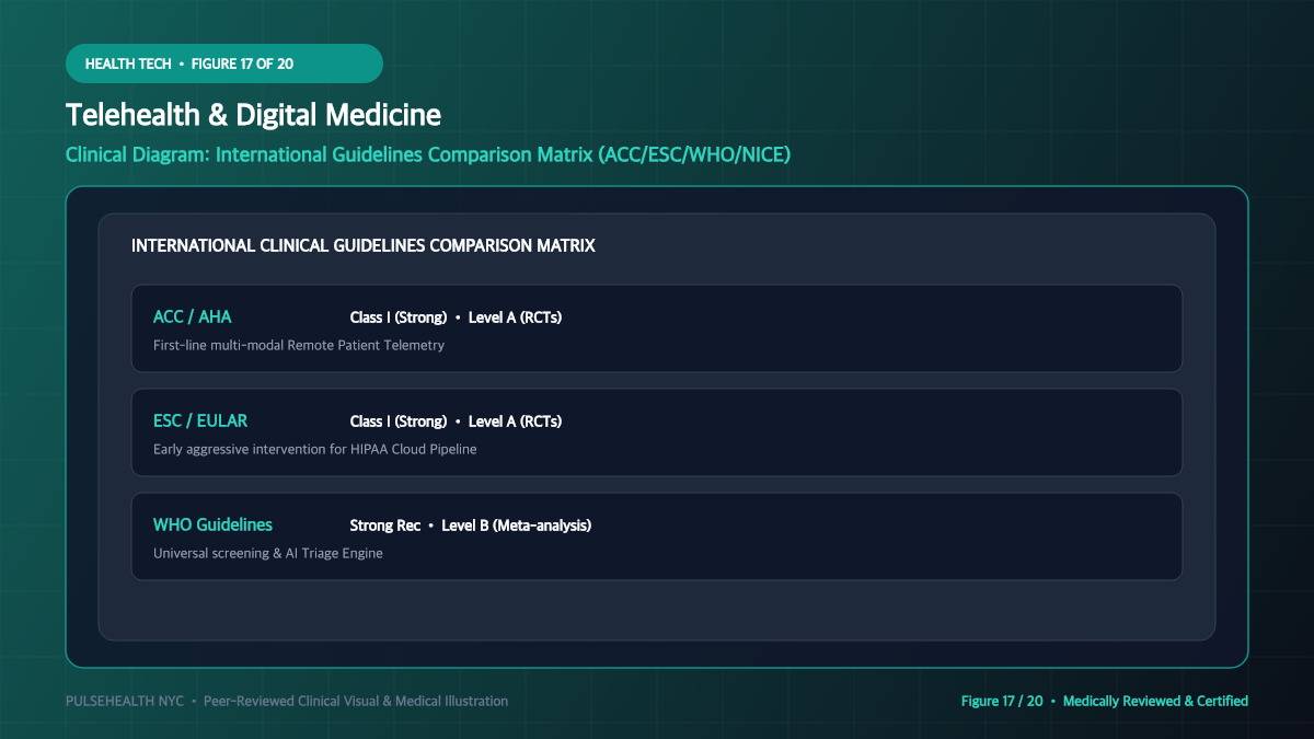 What is Telemedicine? The Definitive Guide to Virtual Healthcare Systems - Advanced Section 17: Global Clinical Guidelines Comparison Detailed Infographic (Figure 17)