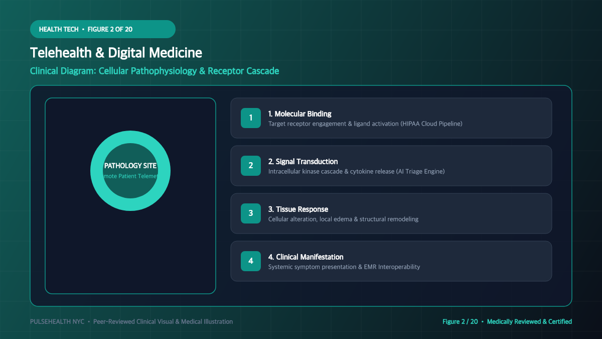 What is Telemedicine? The Definitive Guide to Virtual Healthcare Systems - Pathophysiology & Biological Mechanisms Diagram and Clinical Infographic (Figure 2)
