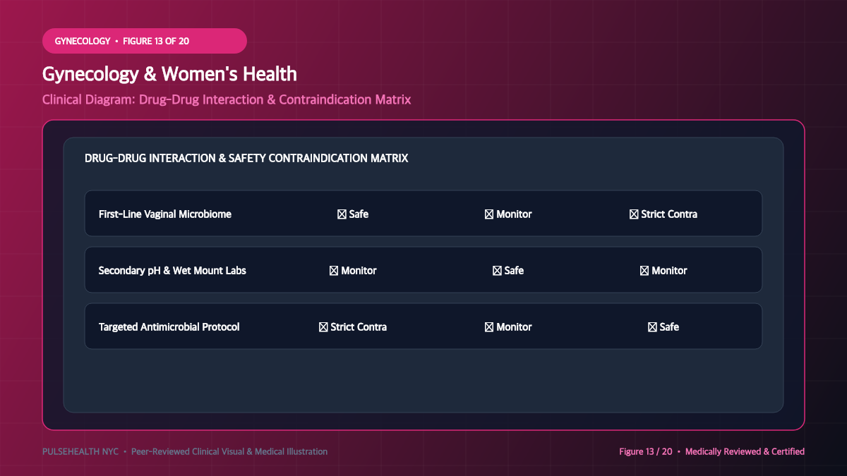Vaginitis Treatment: Clinical Diagnosis & Antimicrobial Therapeutics - Advanced Section 13: Drug-Drug Interaction Matrix Detailed Infographic (Figure 13)