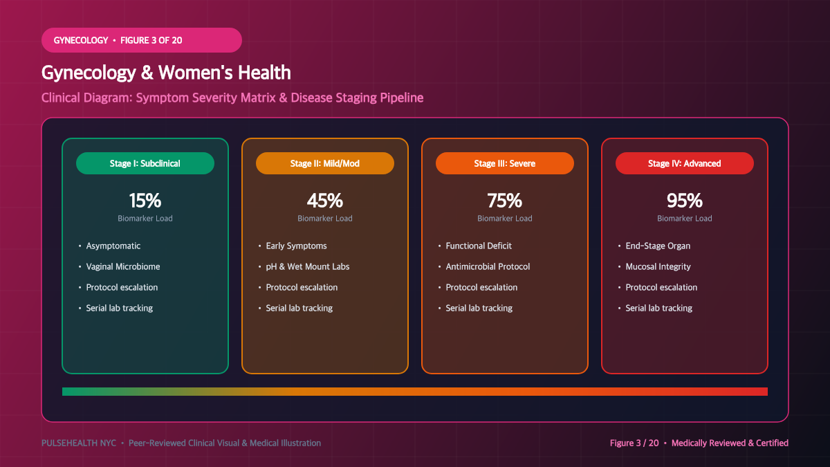 Vaginitis Treatment: Clinical Diagnosis & Antimicrobial Therapeutics - Comprehensive Signs, Symptoms & Disease Staging Diagram and Clinical Infographic (Figure 3)